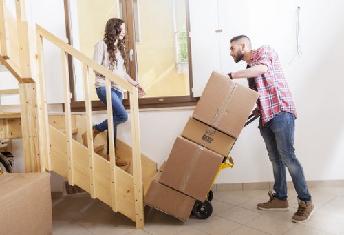 Professional movers unloading boxes during flat removals in Sydenhamhill