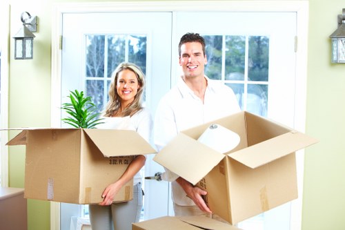 Organized storage boxes and furniture in a Sydenhamhill self storage unit